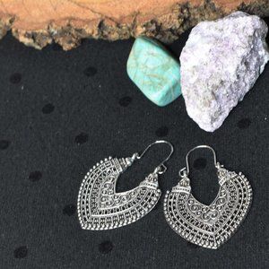 Women Ancient Antique Silver Earrings